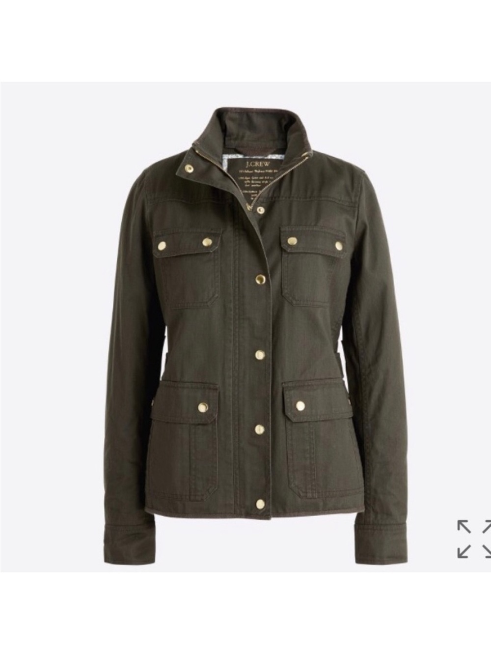 J. Crew Factory Green Field Jacket with Gold Hardware